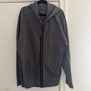 John Varvatos USA Mens XXL Charcoal Gray Peace Sign Full Zip Hoodie K1713P4B